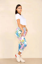 Italian Floral Print Drawstring Cotton Joggers Trouser WearAll