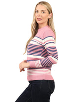 Jacquard Knitted Jumper Striped Sweater Top Jumper WearAll