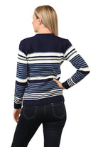 Jacquard Knitted Jumper Striped Sweater Top Jumper WearAll