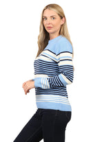 Jacquard Knitted Jumper Striped Sweater Top Jumper WearAll