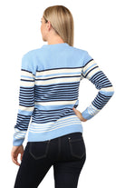 Jacquard Knitted Jumper Striped Sweater Top Jumper WearAll