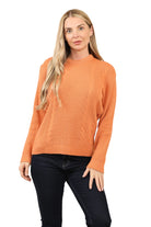 Cable Knitted Jumper Jumpers WearAll Orange XS