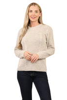 Cable Knitted Jumper Jumpers WearAll Beige XS