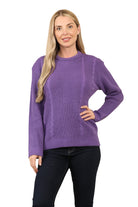 Cable Knitted Jumper Jumpers WearAll Purple XS