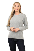 Cable Knitted Jumper Jumpers WearAll Silver Grey XS