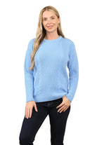 Cable Knitted Jumper Jumpers WearAll Sky Blue XS