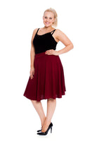 Flared Elastic Waist Skater Skirt Skirt WearAll