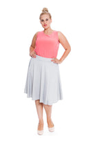 Flared Elastic Waist Skater Skirt Skirt WearAll