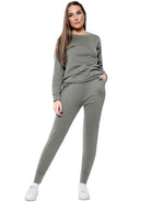 Long Sleeved Plain Lounge Wear Two Piece Loungewear WearAll