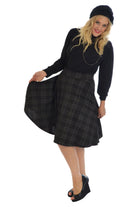 Tartan Flared Elastic Waist Skater Skirt Skirt WearAll