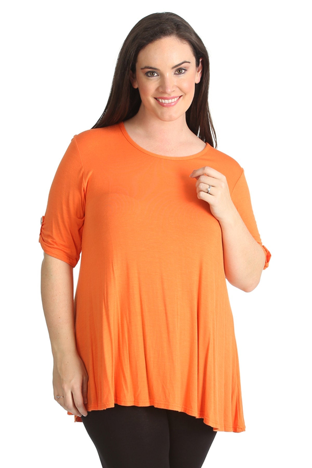 Scoop Neck Flared Ladies Plain Top Tops WearAll