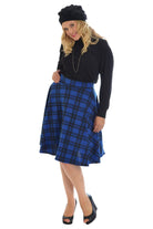 Tartan Flared Elastic Waist Skater Skirt Skirt WearAll