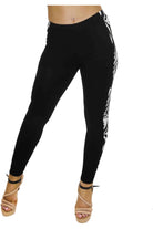 Zebra Print Side Stripe High Waist Leggings Leggings WearAll