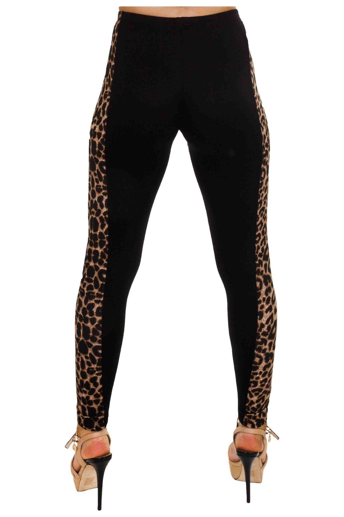 Print Side Stripe High Waist Leggings Leggings WearAll