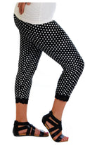 Plus Size Cropped Polka Dot Lace Trim Leggings Leggings WearAll