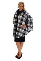 Faux Fur Collar Check Tartan Print Tops WearAll