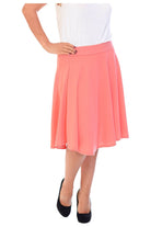 Flared Elastic Waist  Skater Skirt