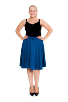 Flared Elastic Waist Skater Skirt Skirt WearAll