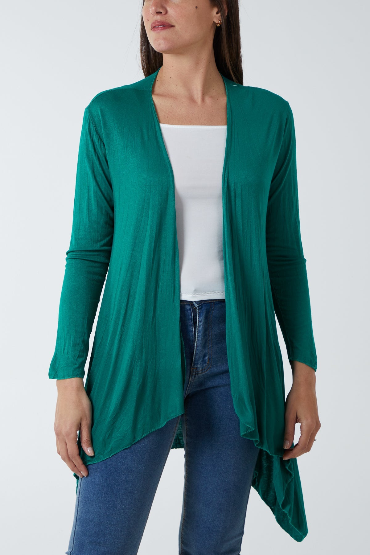 Lightweight Waterfall Cardigan CMF1 WearAll Emerald One Size