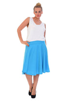 Flared Elastic Waist  Skater Skirt