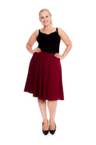 Flared Elastic Waist Skater Skirt Skirt WearAll