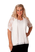 Lace Open Cardigan Top cardigan WearAll White 14