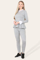 Peplum Frill Neck Suit Pleated Lounge Wear Set Loungewear WearAll