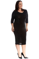 Plus Size Lurex Metallic Glitter Bodycon Dress Dress WearAll