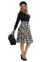 Tartan Flared Elastic Waist Skater Skirt Skirt WearAll