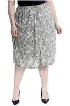 Plus Size Paisley Print Midi Skirt Skirt WearAll Paisley Stone 24-26