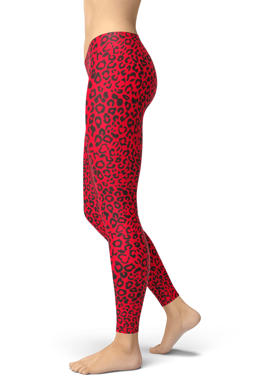 Plus Size Red Leopard Print Leggings