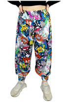 Plus Size Comic Bang Print Harem Trouser Trousers WearAll