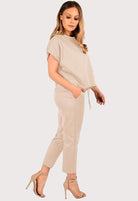 Boxy Short Sleeved Round Neck Two Piece Loungewear Tracksuit Loungewear WearAll