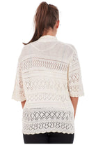 Plus Size Knitted Crochet Short Sleeve Shrug Tops WearAll