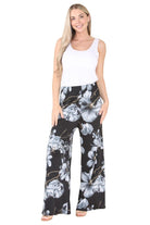 Floral Print Palazzo Trouser Palazzo WearAll Black 12-14