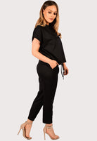 Boxy Short Sleeved Round Neck Two Piece Loungewear Tracksuit Loungewear WearAll