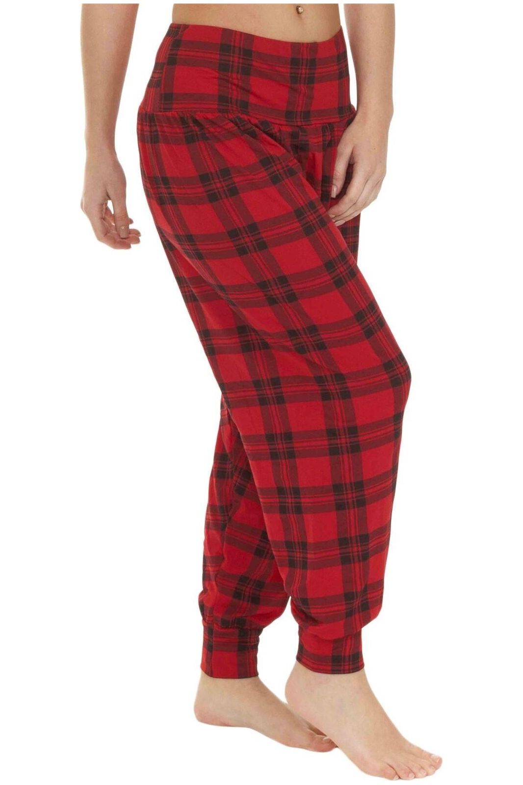 Plus Size Red Tartan Print Harem Trouser Trousers WearAll