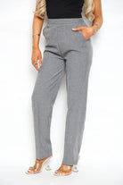 Half Elasticated Pocket Trouser Trousers WearAll Grey 8 25