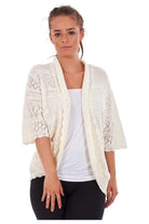 Plus Size Knitted Crochet Short Sleeve Shrug Tops WearAll