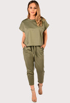 Boxy Short Sleeved Round Neck Two Piece Loungewear Tracksuit Loungewear WearAll