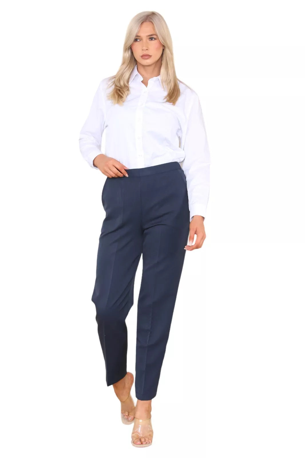 Half Elasticated Pocket Trouser Trousers WearAll Blue 8 25