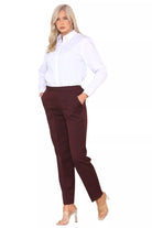 Half Elasticated Pocket Trouser Trousers WearAll Wine 8 25