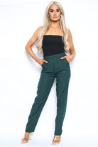 Half Elasticated Pocket Trouser Trousers WearAll Dark Green 8 25