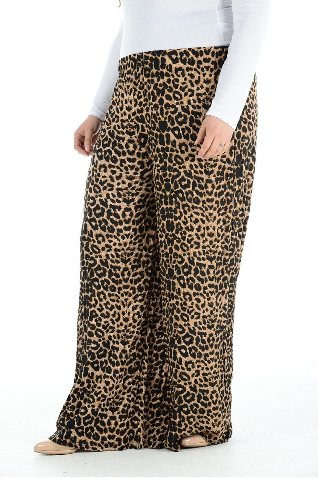 Plus Size Leopard Print Palazzo Trouser Palazzo WearAll