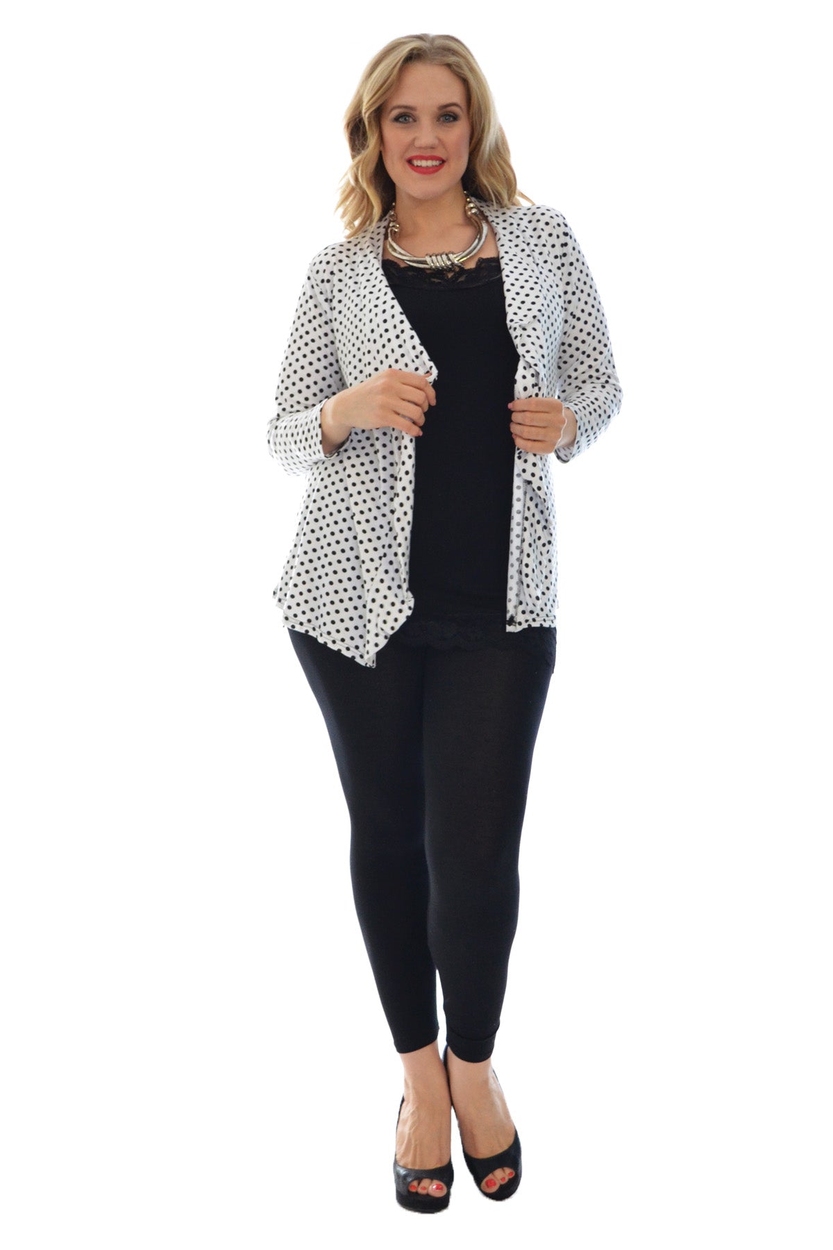 Polka Dot Spot Print Cardigan Top cardigan WearAll