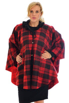 Faux Fur Collar Check Tartan Print Tops WearAll