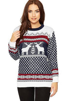 Merry Christmas Snowflake Jumper Tops WearAll Two Reinder 8-10