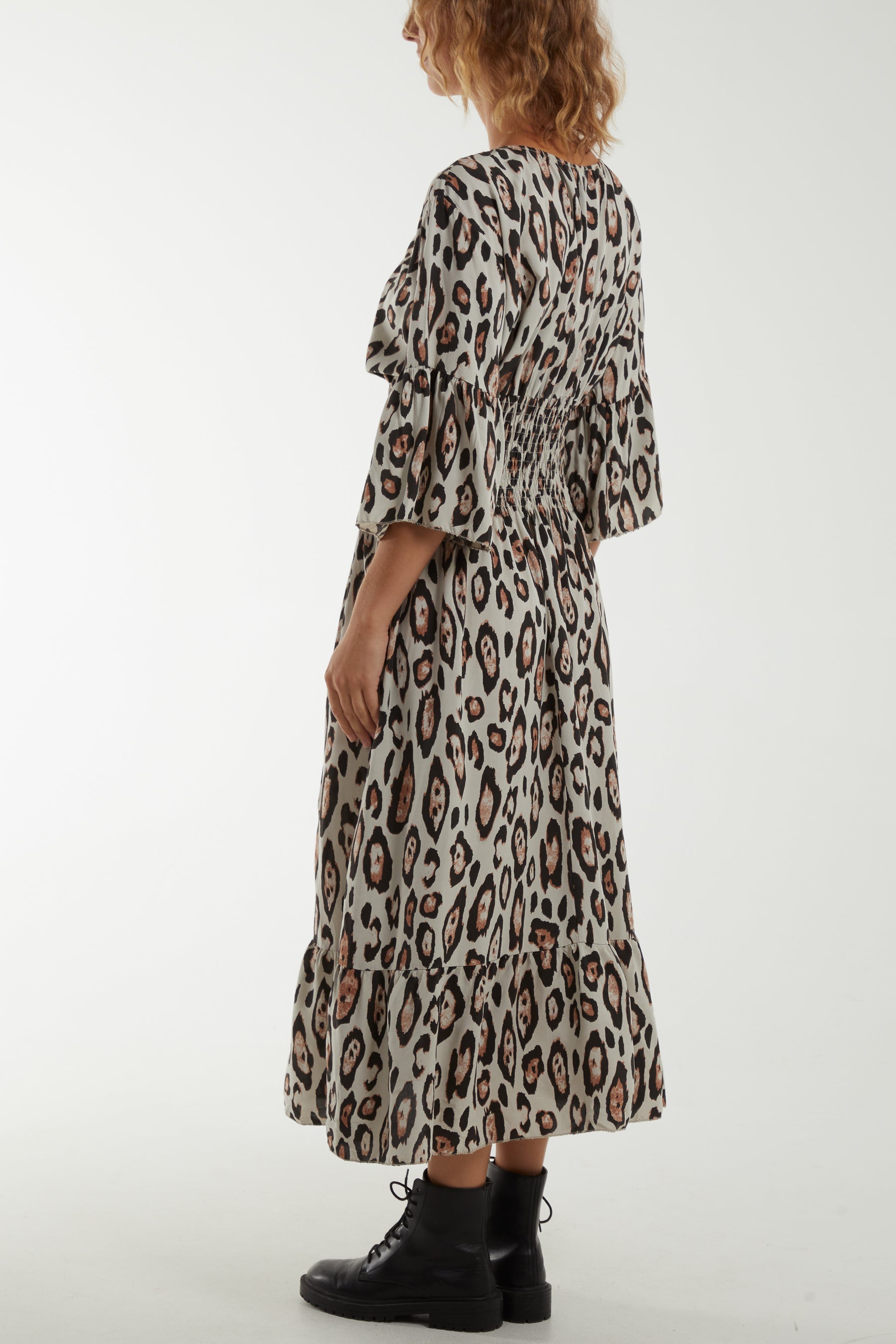 Leopard Shirred Bodice Maxi Dress Dresses WearAll