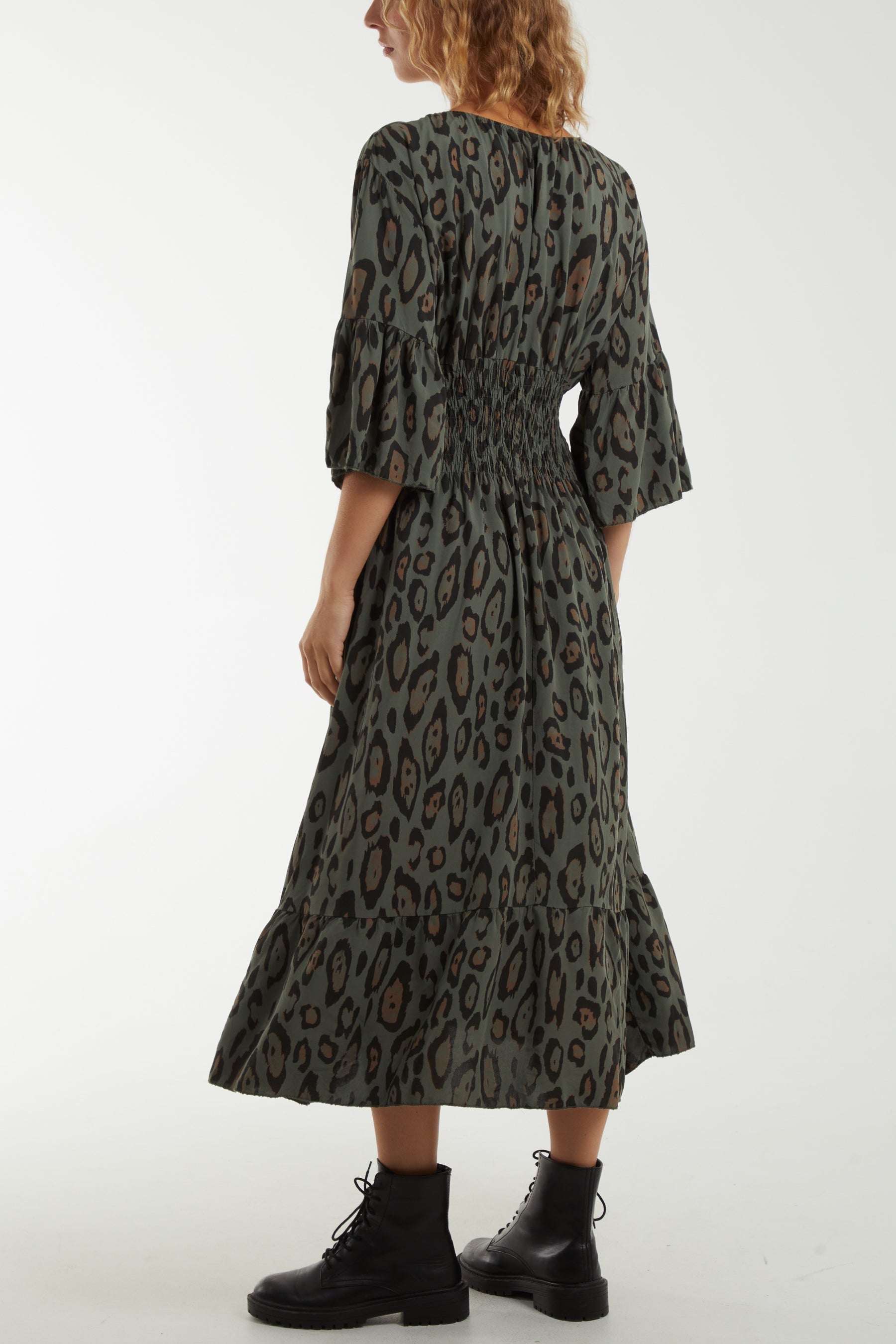 Leopard Shirred Bodice Maxi Dress Dresses WearAll