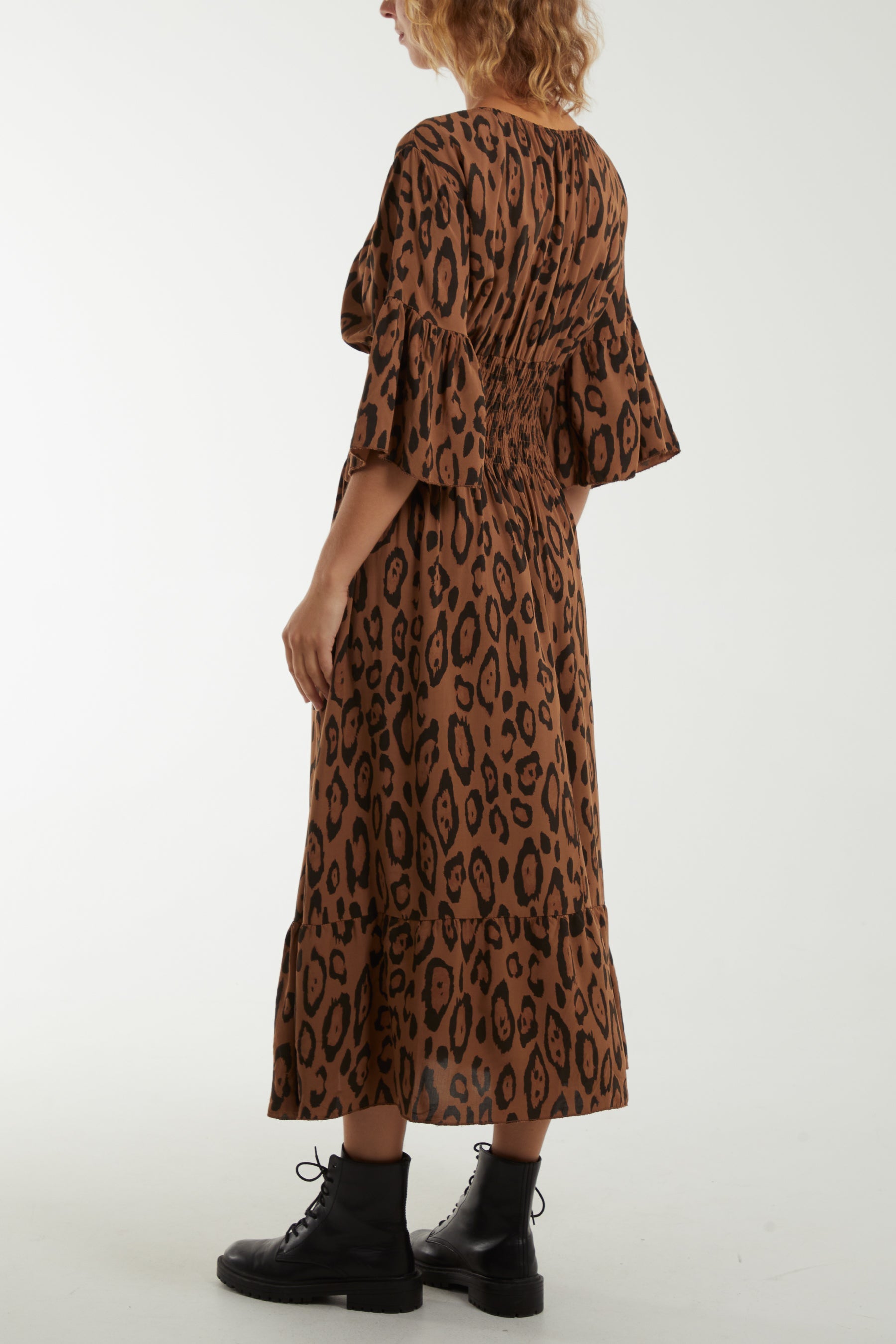 Leopard Shirred Bodice Maxi Dress Dresses WearAll